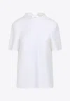 Carven Faux Pearl-embellished Cotton-jersey T-shirt In White