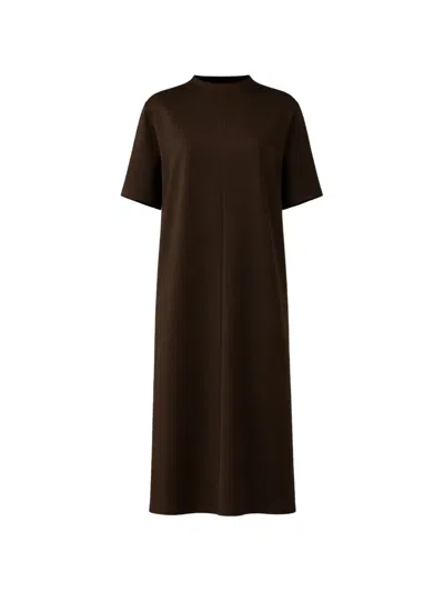 Carven Short-sleeve Dress In Brown