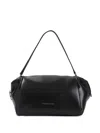 Carven Black Leather Shoulder Bag With Gold Accent In Black