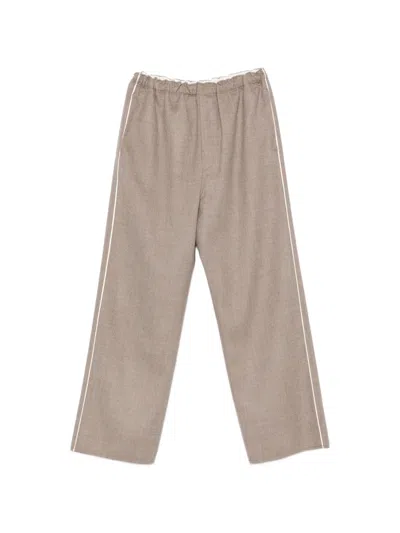 Carven Side-stripe Wide-leg Trousers In Neutral