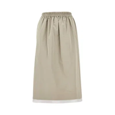 Carven Silk-blend Duchesse Skirt In Grey