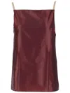 Carven Burgundy Polyester Blend Top