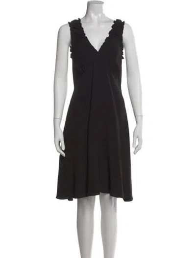 Pre-owned Carven Silk Knee-length Dress In Black