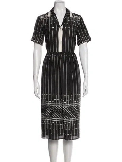 Pre-owned Carven Silk Knee-length Dress In Blue