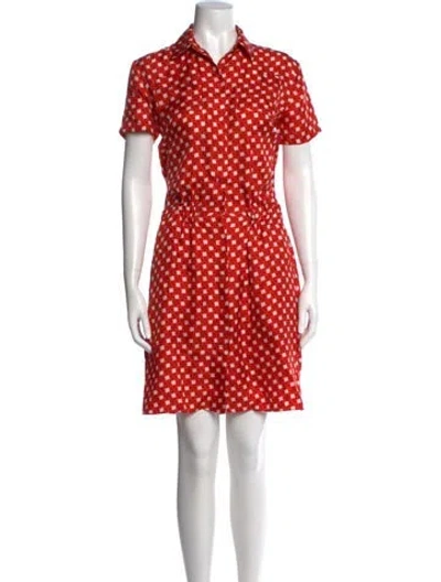 Pre-owned Carven Silk Knee-length Dress In Red