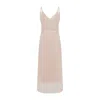 Carven Beige Open-back Slip Maxi Dress