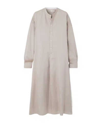Carven Silk Midi Dress In Neutral