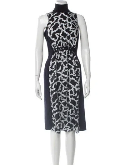 Pre-owned Carven Silk Midi Length Dress In Multi