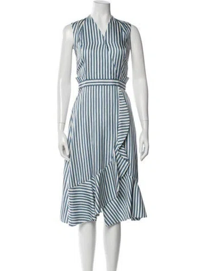 Pre-owned Carven Silk Midi Length Dress In Multi