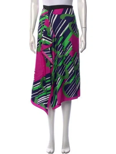 Pre-owned Carven Silk Midi Length Skirt In Purple