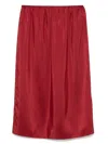 Carven Red Pull-on Silk Toile Midi Skirt In Red
