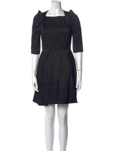 Pre-owned Carven Silk Mini Dress In Black