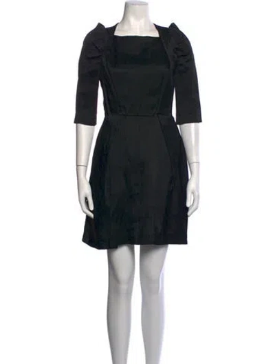 Pre-owned Carven Silk Mini Dress In Black