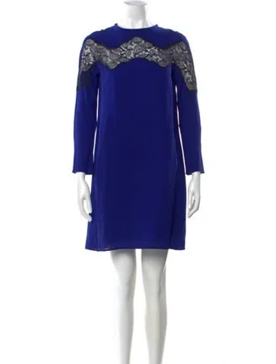 Pre-owned Carven Silk Mini Dress In Blue