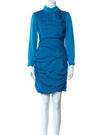 Pre-owned Carven Silk Mini Dress In Blue