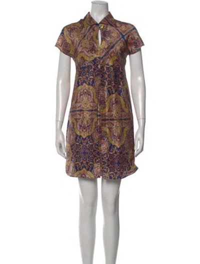 Pre-owned Carven Silk Mini Dress In Blue