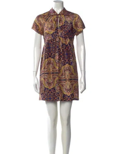 Pre-owned Carven Silk Mini Dress In Blue