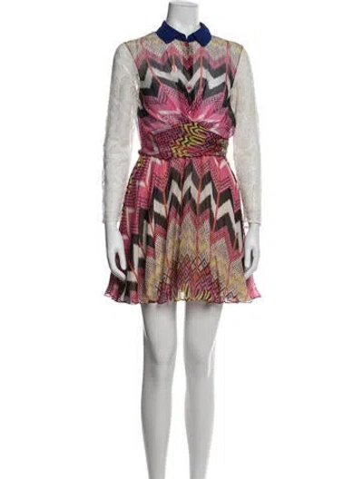 Pre-owned Carven Silk Mini Dress In Multicolor