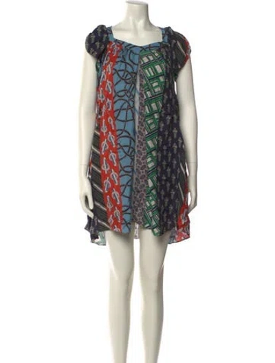 Pre-owned Carven Silk Mini Dress In Neutral