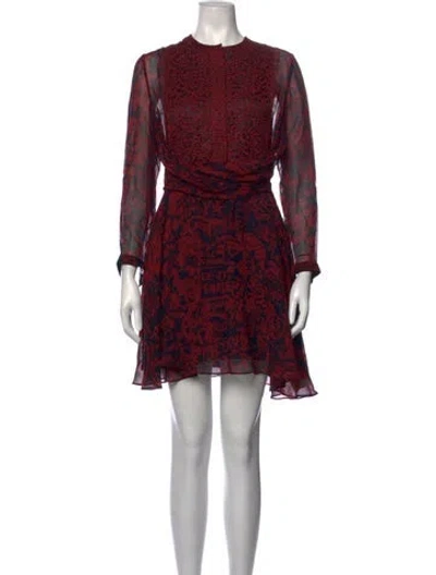 Pre-owned Carven Silk Mini Dress In Red