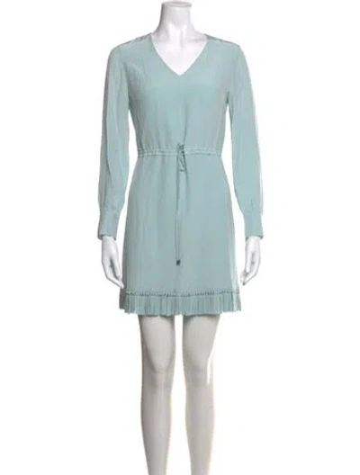 Pre-owned Carven Silk Mini Dress W/ Tags In Blue