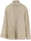 Carven Beige Silk Oversized Shirt In Neutral