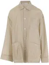 Carven Beige Silk Oversized Shirt In Neutral