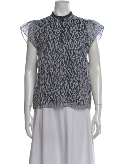 Pre-owned Carven Silk Printed Top In Multi