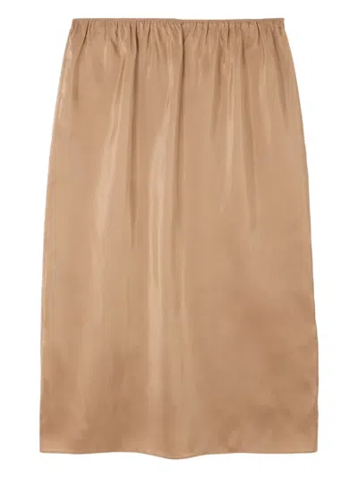 Carven Silk Skirt In Neutral