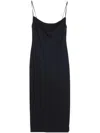 Carven Silk Spaghetti-strap Dress In 黑色