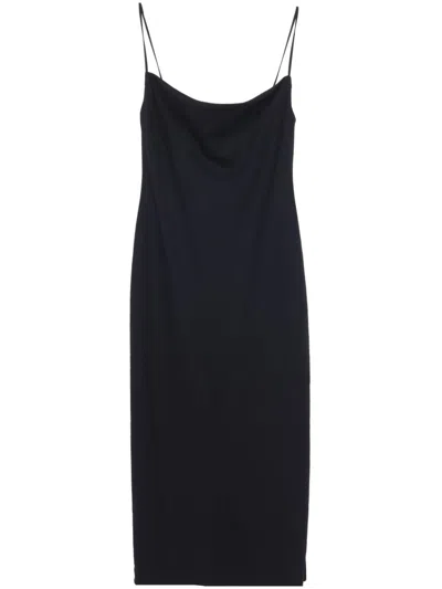 Carven Silk Spaghetti-strap Dress In 黑色
