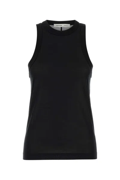 Carven Silk Tank Top In Black