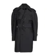 Carven Silk-wool Trench Coat In Black