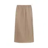 Carven Silk Midi Skirt In Beige