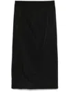 Carven Wool Midi Skirt In Black