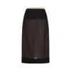 Carven Sheer Panelled Straight Midi Skirt In Black