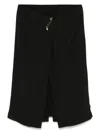 Carven Wrap-effect Embellished Crepe Midi Skirt In Black