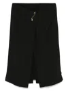 Carven Wrap-effect Embellished Crepe Midi Skirt In Black
