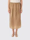 Carven Nude Silk Maxi Skirt With Elastic Waistband In Neutral