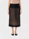 Carven Sheer Panelled Straight Midi Skirt