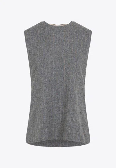 CARVEN SLEEVELESS RIBBED TOP