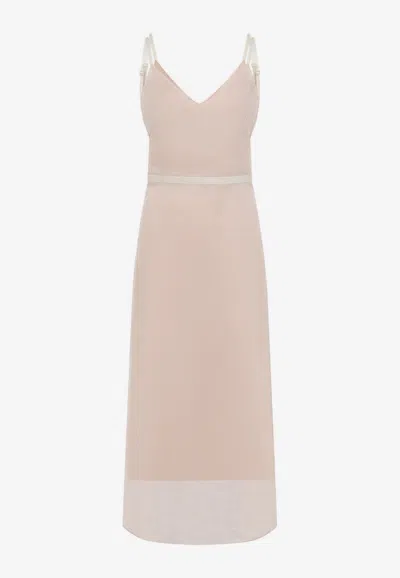 CARVEN SLEEVELESS SILK MAXI DRESS