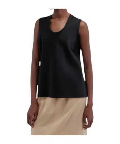 Carven Sleeveless Split-neck Top In Black