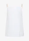 Carven Spaghetti Strap Top In Soft Polyester-silk Blend In White