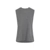 Carven Asymmetric Hem Wool Blend Shift Top With Camel Stripes In Gray