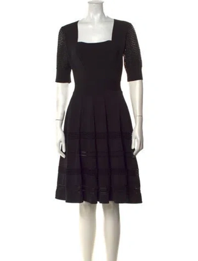 Pre-owned Carven Square Neckline Knee-length Dress In Black