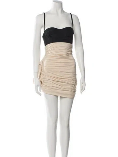 Pre-owned Carven Square Neckline Mini Dress In Neutral