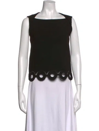 Pre-owned Carven Square Neckline Sleeveless Top In Black