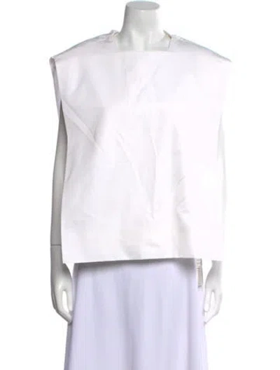 Pre-owned Carven Square Neckline Sleeveless Top W/ Tags In White