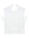 Carven Square Top In Duchesse In White